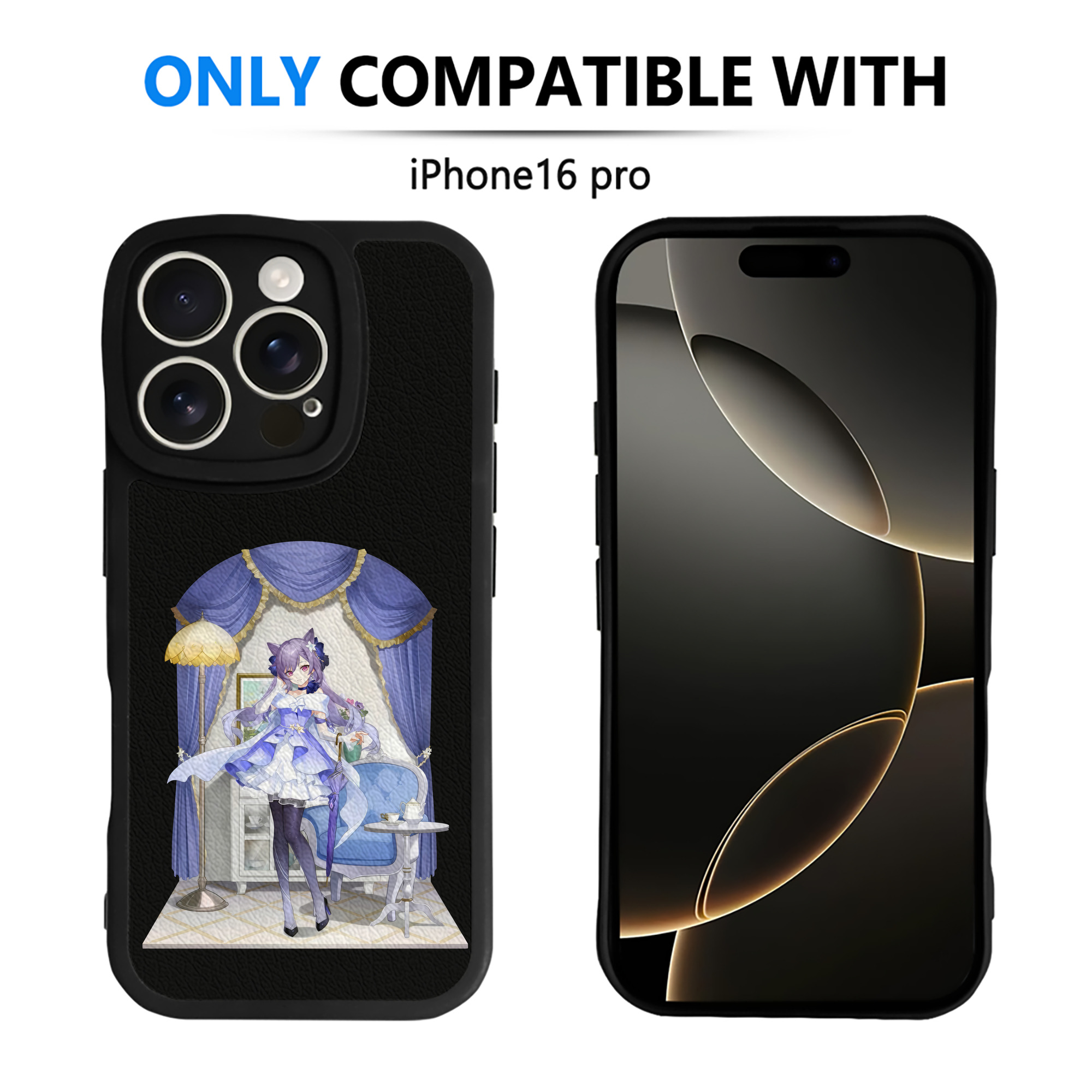 げんし神 刻晴 こくせい genshin Kokusei 【iPhone 16シリーズ対応】シリコンスマホケース（レザー調） 材質：シリコン